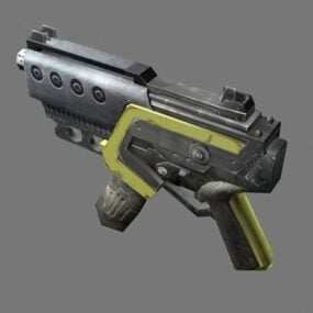 3д модель научно-фантастического пистолета-пулемета