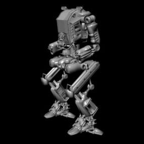 Model 3d Karakter Robot Fiksi Ilmiah Battlemech