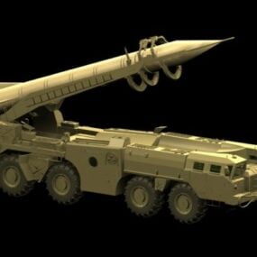 Modello 3d del missile balistico tattico Scud