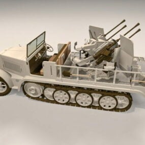 Sd.kfz. 7 Half-track Artillery 3d model