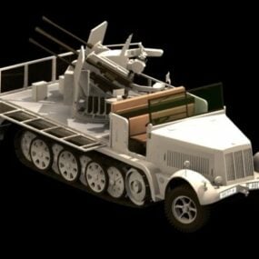 Półgąsienicowy ciągnik artyleryjski Sdkfz 7 Model 3D