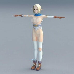 Półnaga dziewczyna elfka Model 3D