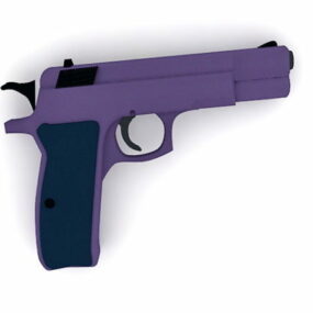 Modello 3d di arma a pistola semiautomatica