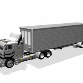 Model 3D ciężarówki z naczepą
