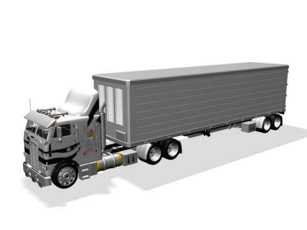 Semi-trailer Truck Free Modelo 3D - .Max, .Vray - Open3dModel