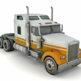ट्रैक्टर यूनिट 3डी मॉडल के साथ सेमी ट्रक