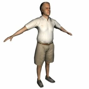 شخصية رجل كبير يقف نموذجًا ثلاثي الأبعاد