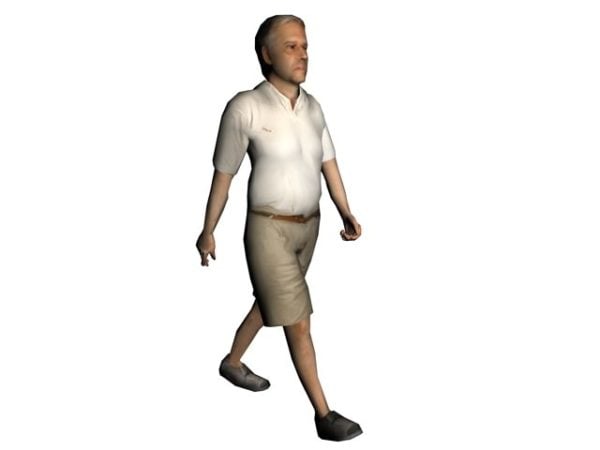 Character Senior Man Walking