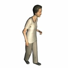Senior Woman Walking Character 3d model