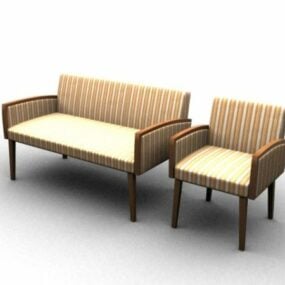 Modelo 3d de móveis para sofá e sofá