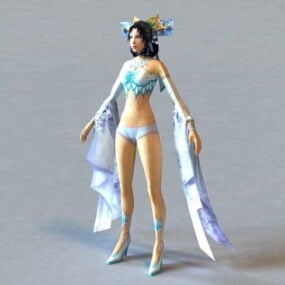 Beauty Anime Girl Charakter 3D-Modell
