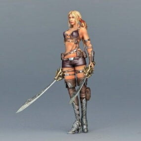 Sexy Fantasy Warrior meisje 3D-model