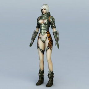 Sexig kvinnlig krigare 3d-modell