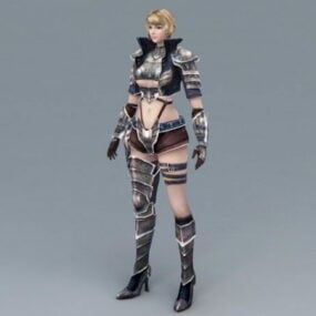 Sexy Medieval Warrior Women 3d model