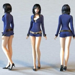 Schoonheid politie vrouw 3D-model