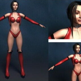 Beauty Babe With Lingerie Character 3d model
