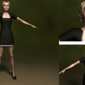Τρισδιάστατο μοντέλο γυναικείου χαρακτήρα φόρεμα θήκης