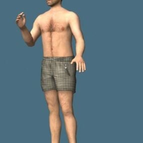 Shirtless man Rigged 3d-model