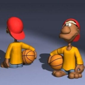 Modello 3d del personaggio dei cartoni animati di Short Guy