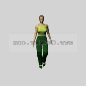 Personagem de cabelo curto feminino modelo 3D