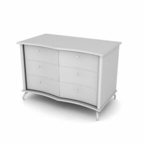 Furniture Side Cabinet With 6 Drawers 3d model