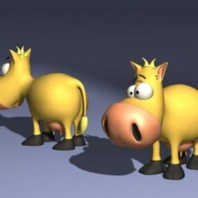 Modello 3d del personaggio della mucca del fumetto sciocco