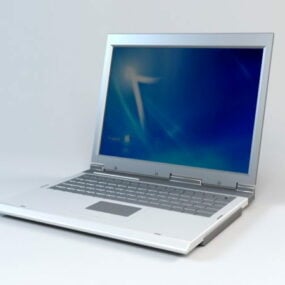 Silbernes Laptop-3D-Modell