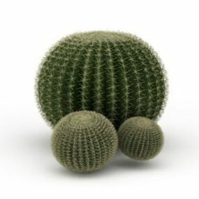 Model 3d Kaktus Bola Perak