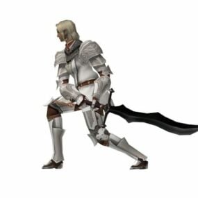 Silver Knight Character 3d model