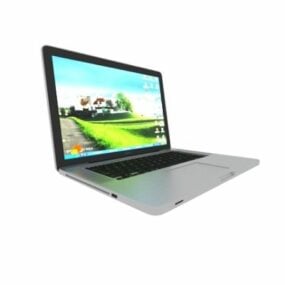 Modello 3d di laptop argento