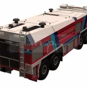 Model 3D pojazdu strażackiego po wypadku na lotnisku Simba