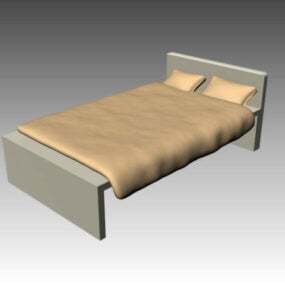 Simple Double Bed 3d model