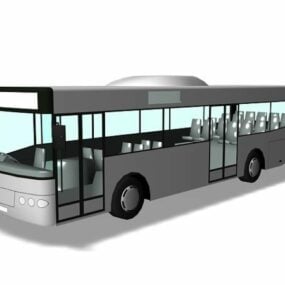 Bílý 3D model autobusu