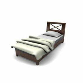 Single Size Sleigh Bed 3d model