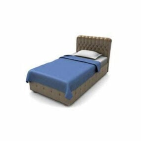 3д модель односпальной мягкой кровати