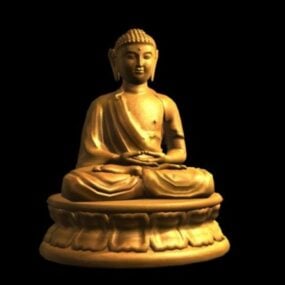 Model 3d Patung Buddha Duduk