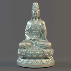Modelo 3D da estátua de Guanyin sentado