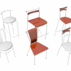 Huonekalut Six Chairs Set 3D-malli