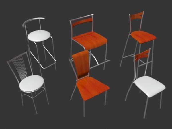 Seks typer metallstol sidestol i moderne stil
