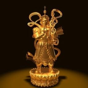 Skanda Bodhisattva staty 3d-modell