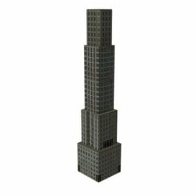 مدل سه بعدی ساختمان برج انتزاعی