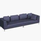 Slate Blue Cloth Sofa Settee