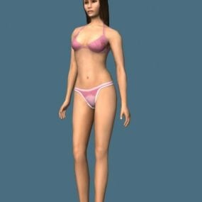 Slim Woman Body Rigged 3d model