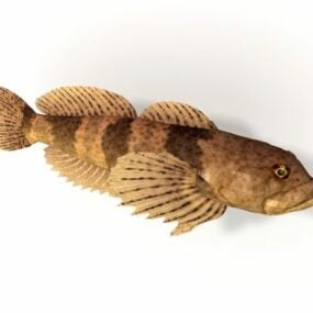 Slimy Sculpin Fish Animal 3D-malli