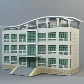 Mô hình 3d tòa nhà văn phòng hiện đại nhỏ