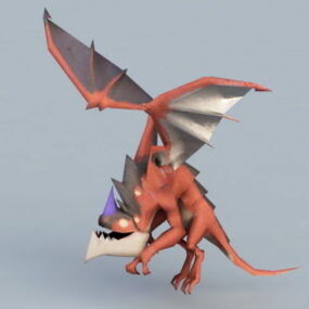 Small Red Dragon 3d model