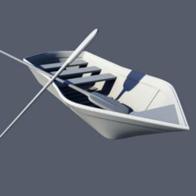نموذج القارب الخشبي الصيني القديم ثلاثي الأبعاد
