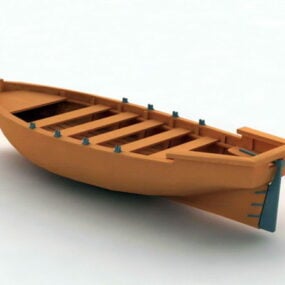 قایق چوبی کوچک مدل سه بعدی
