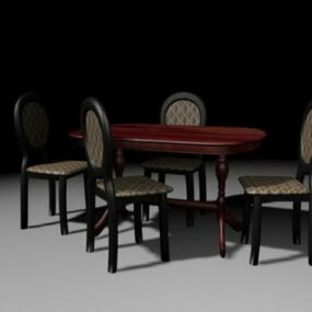 小公寓餐桌椅套装3D模型