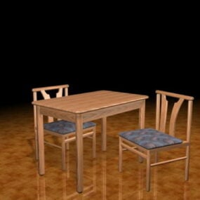Litet frukostbord set 3d-modell